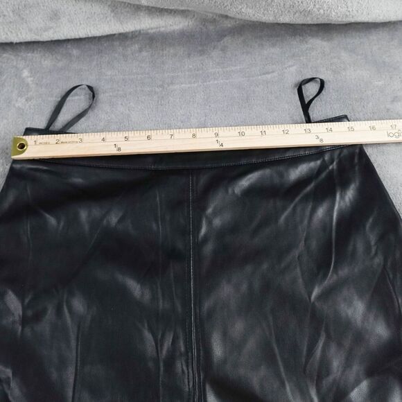 Avec Les Filles Women Skirt Small Black Buttery Soft Faux Leather A Line Y2K - Picture 6 of 8